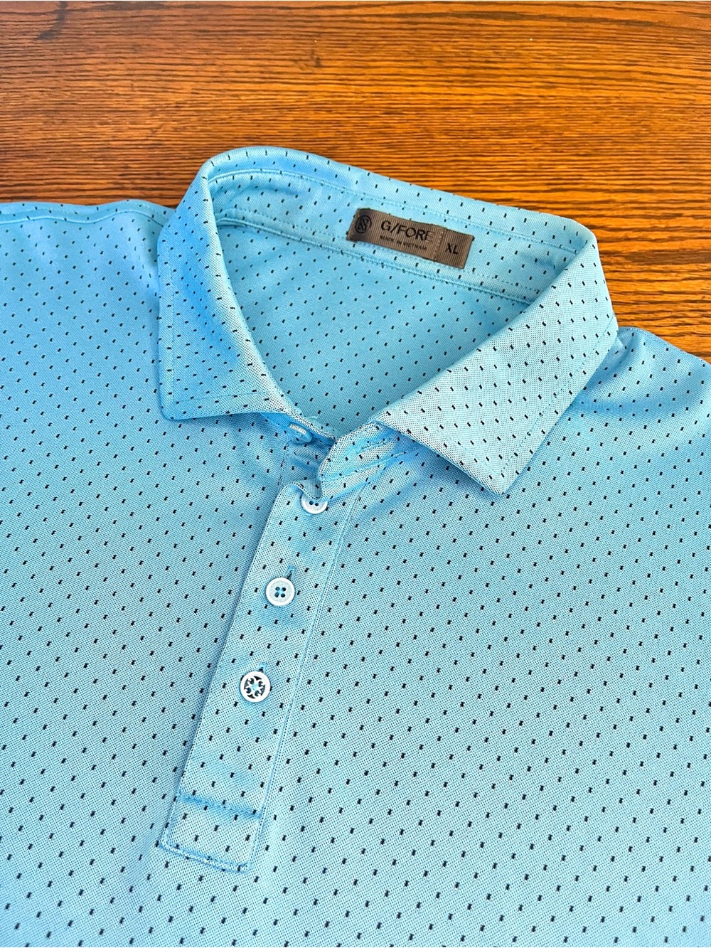 G/FORE Polo Shirt Mens XL Blue Polka Dot G4MF21K48 Tulum Golf Performance